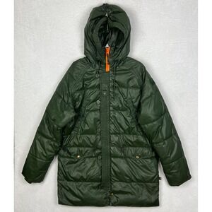 Alpha Industries Down Parka Jacket Mens Large Green Hooded Puffer Alaska Winter